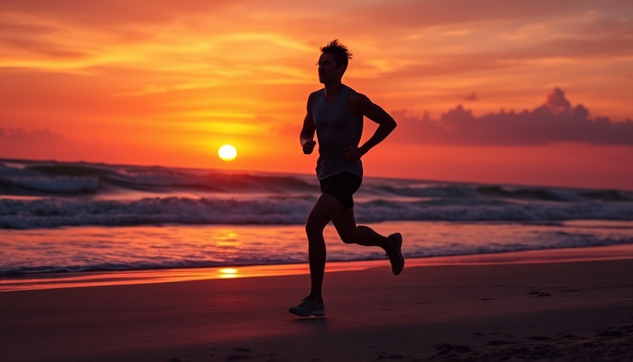 Silhouetted couple jogging on beach at sunset, weekend workouts boost longevity.