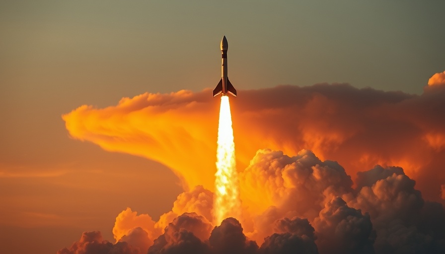 A military satellite launch by SpaceX at sunrise.