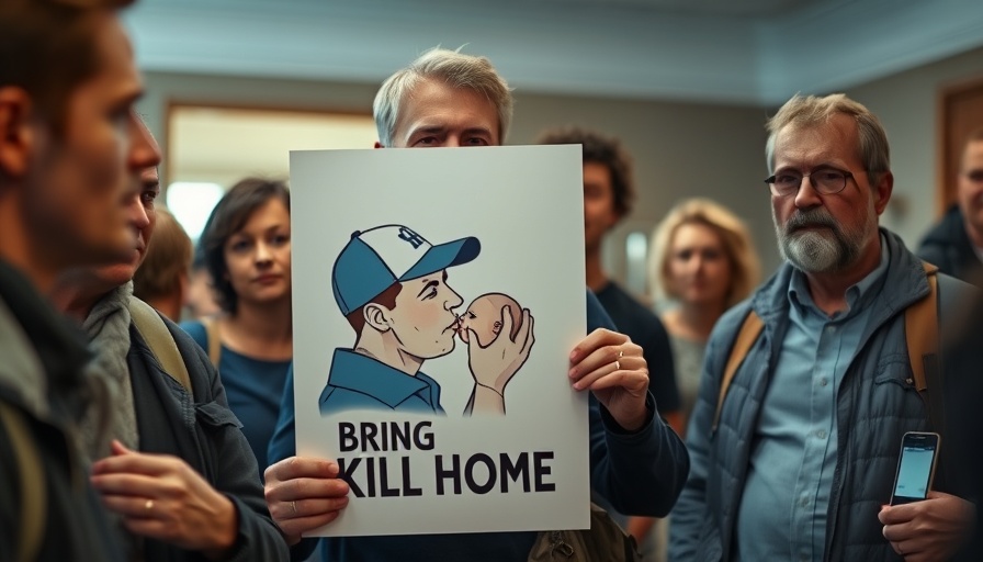 Activists hold a 'Bring Kilmar Home' poster discussing wrongful deportation.