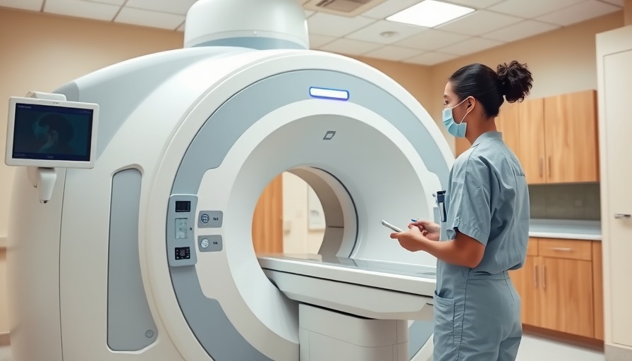Modern CT scanner setup in hospital highlighting cancer risk.