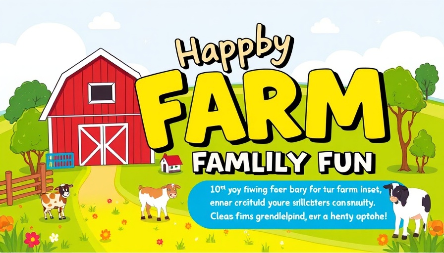 Event poster for family fun at Marietta History Center, featuring farm theme