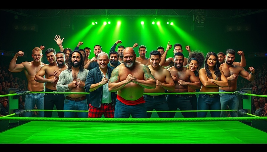 WWE legends and future stars in front of neon ring, WWE Undertaker mentorship LFG.