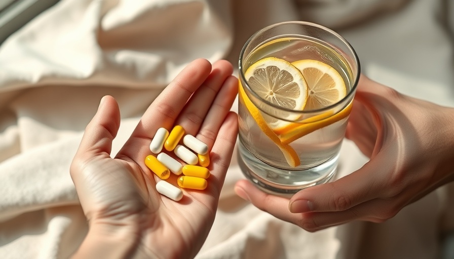 Probiotics capsules and lemon water for mood improvement