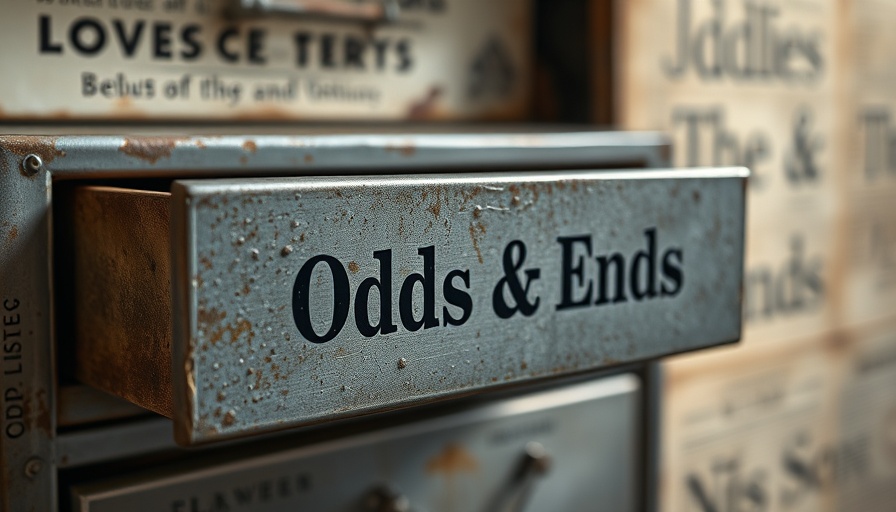 Mens personal growth symbolized by an 'Odds & Ends' drawer.