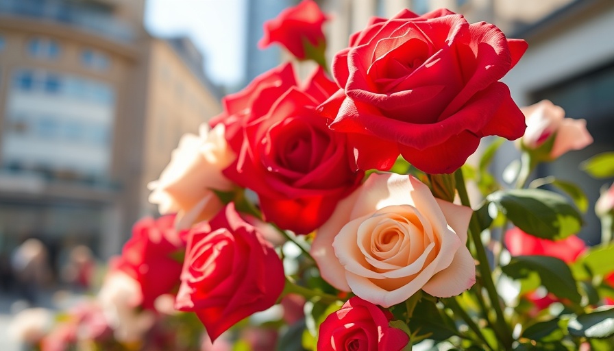 Vibrant roses at Thomasville Rose Festival in bright light.