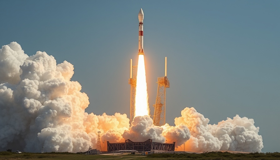 Military space launch from Cape Canaveral showing a rocket soaring into a clear sky.