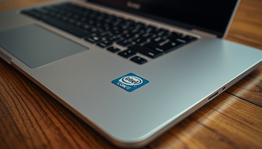 Intel Core i7 laptop keyboard on wooden surface.