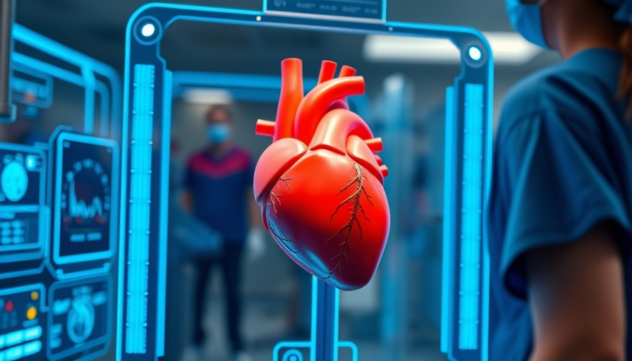 High-tech medical display showing heart imagery with medical professional, related to men's health supplements.