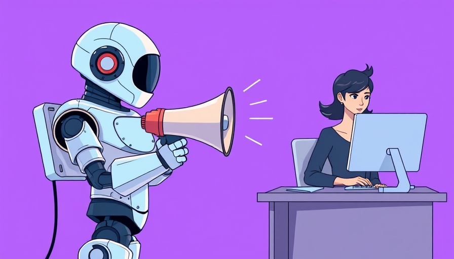 AI time savings offset by new work: Robot guiding woman at desk.