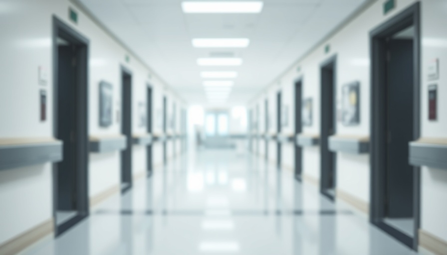 Blurred hospital corridor representing health and men's nutrition.