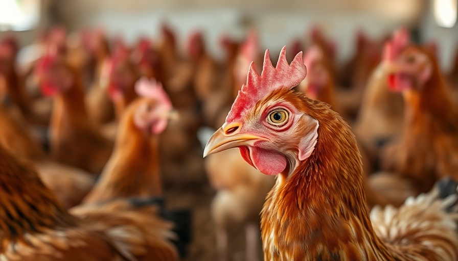 Brown hens closely packed on a farm, related to bird flu dangers and prevention.