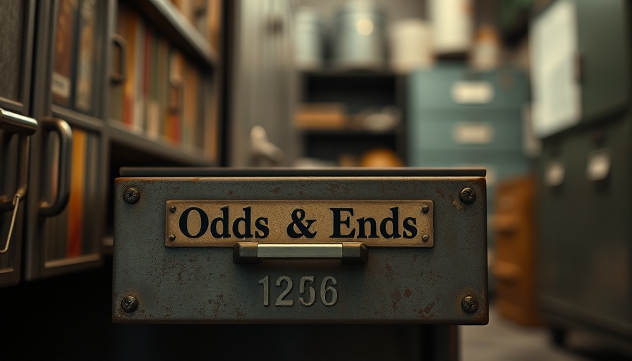 Vintage drawer labeled 'Odds & Ends', related to men's personal growth.