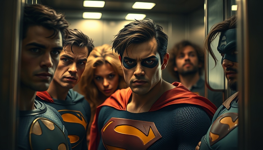 Group of superheroes in an elevator, Thunderbolts Marvel review.