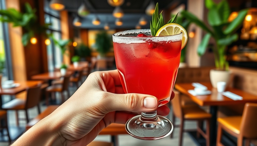 Vibrant cocktail at Atlanta local event with fresh garnishes.