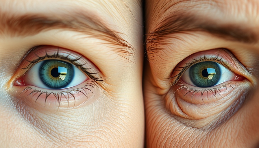 Close-up of eyes showing how diet affects skin aging.