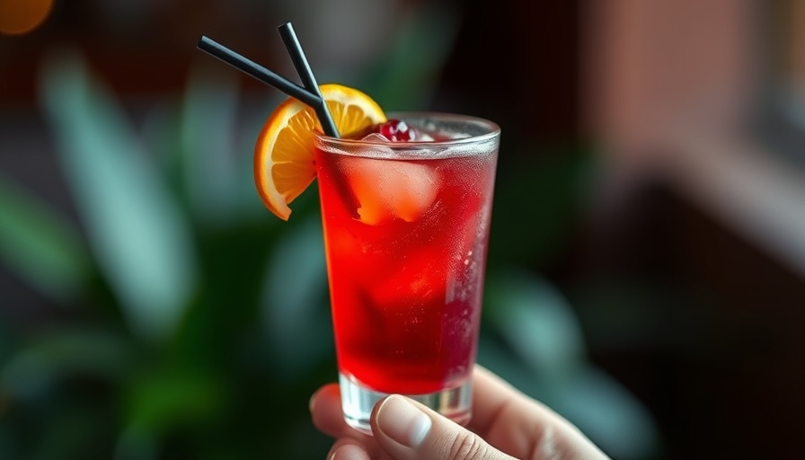 Intricately designed cocktail glass held at Atlanta event.