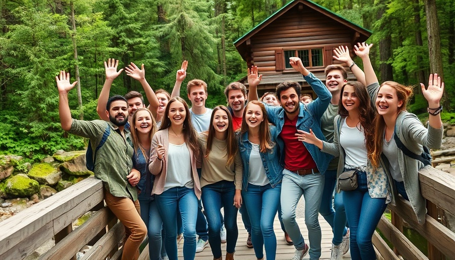 Group enjoying Atlanta local events in a forest setting