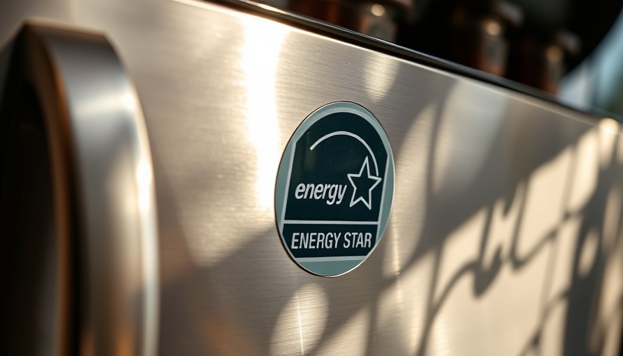 Close-up of Energy Star label on appliance reflecting future energy trends.