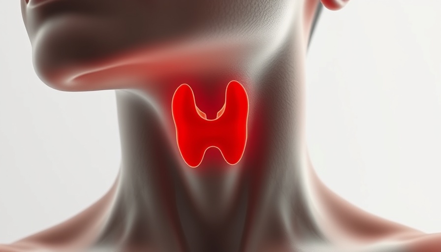 Thyroid health illustration with highlighted gland in neck.