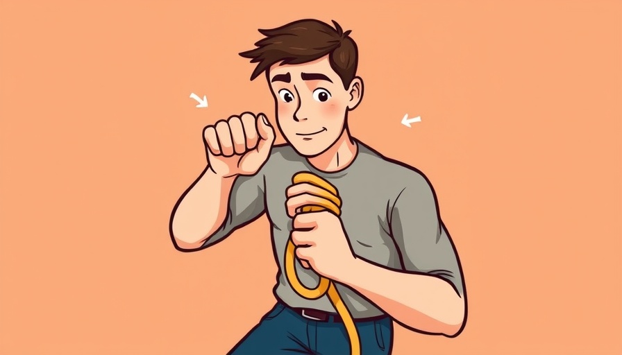 Illustration of one-handed bowline knot skills demonstration
