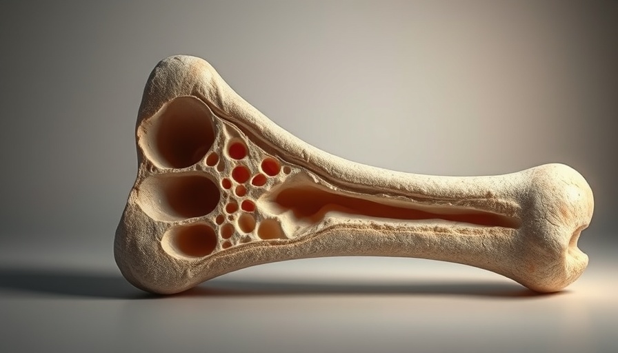 Illustration of a bone's internal structure showing lipid buildup.