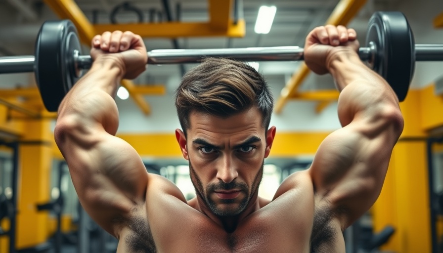 Man performing posture perfecting press in bright gym.