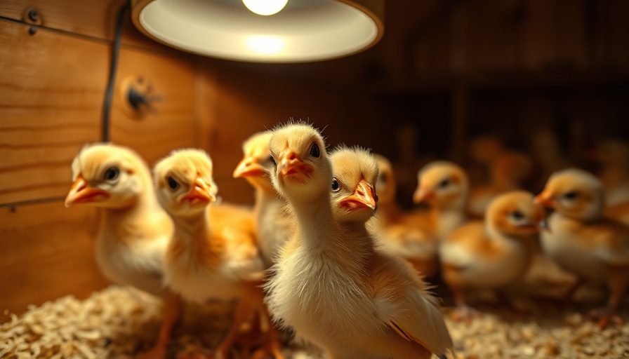 Chicks under heat lamp highlighting animal shipping issues.