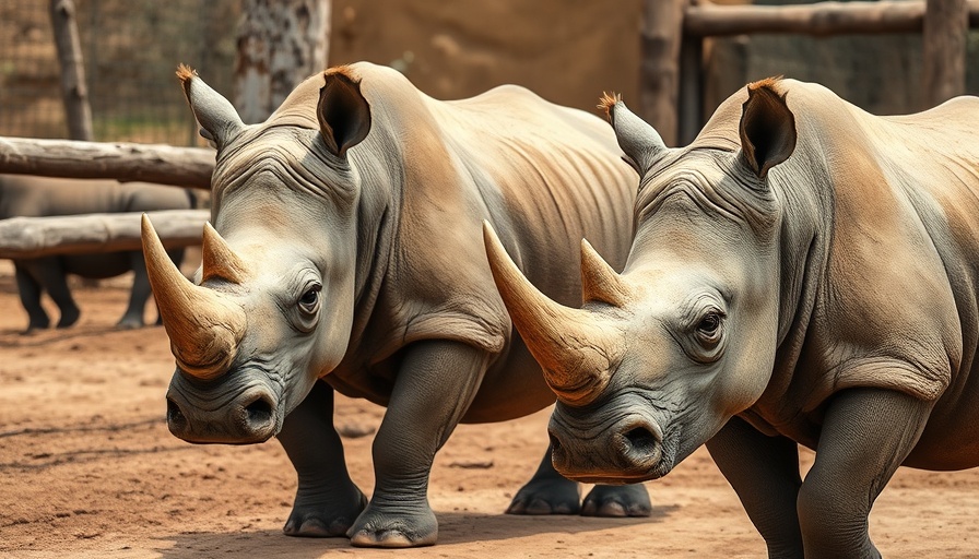 Rhinos at Atlanta event zoo enclosure
