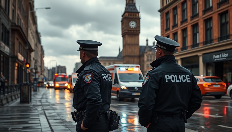 Police at Liverpool FC parade car crash scene with emergency vehicles.