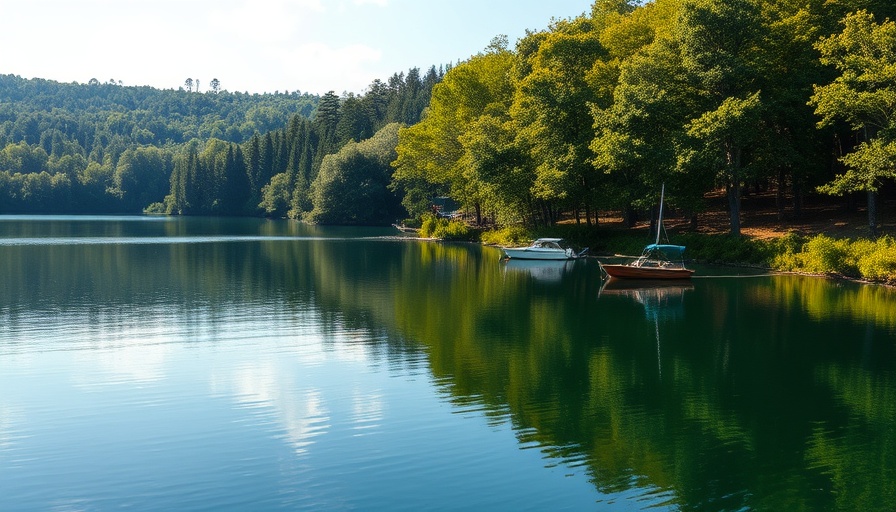 Scenic lakeside view at Georgia State Parks, showcasing nature's tranquility.
