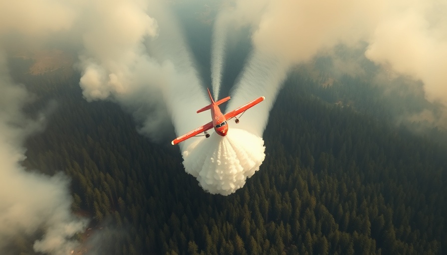 Firefighting plane combats Canadian wildfires, impacting air quality.