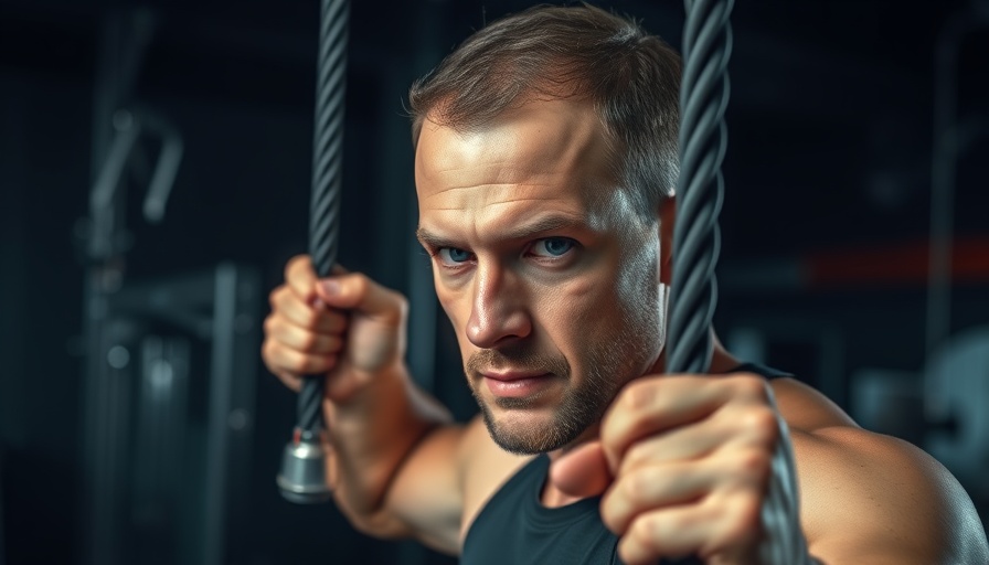 Man demonstrating progressive overload techniques in gym setting.