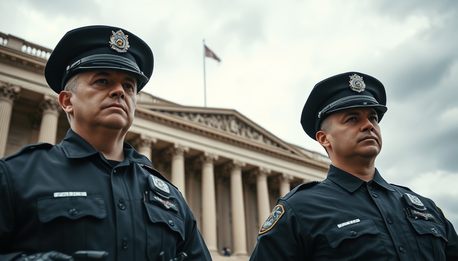 Two officers at government site for political news security updates.