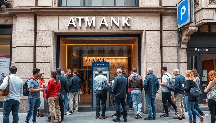 Urban bank scene reflecting Iran's financial activity.