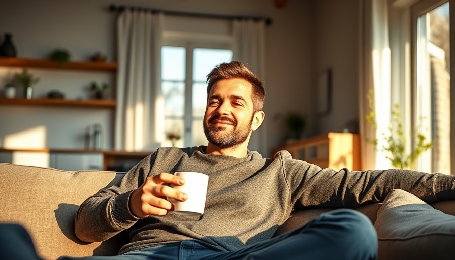 Man enjoying coffee, symbolizing chicory root fiber benefits.