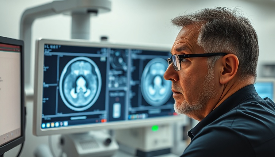 Professional reviewing MRI scan results with focus and precision.