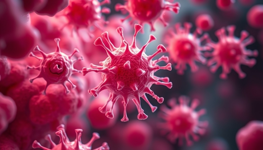 Microscopic view of cancer cells spreading, linked to inflammation and prostate cancer.
