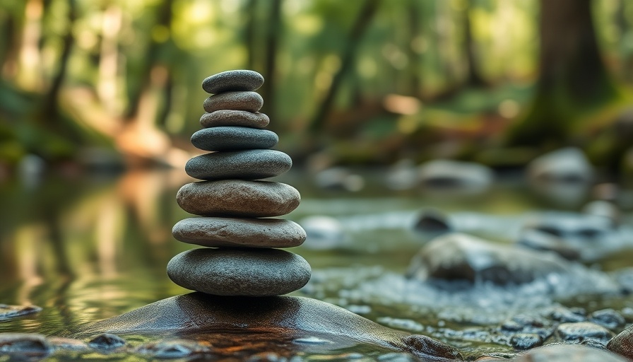 Serene stone stack representing men's personal growth