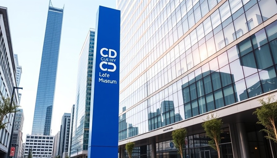 CDC sign outside museum with focus on public health.