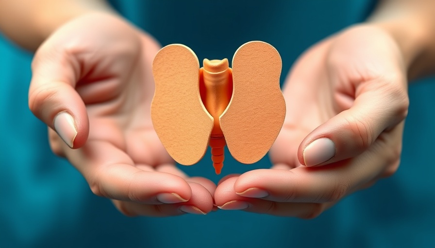 Paper thyroid model held in hands for Hashimoto's disease diet awareness.
