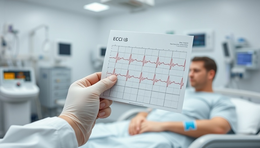 Doctor reviews ECG graph with patient in hospital, linked to rise in heart failure and arrhythmias.