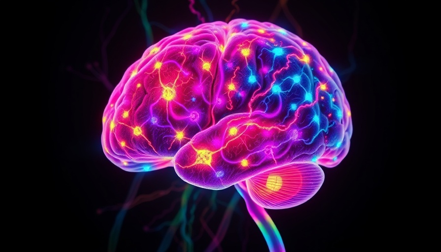 Impact of PFHxA exposure on brain development visualized in a colorful brain scan.