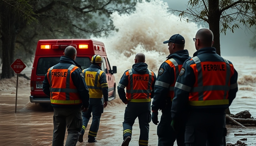 Flooding in Texas Hill Country with emergency response.