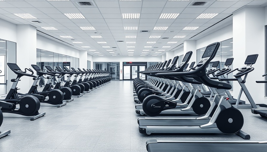 Empty gym highlighting exercise equipment and modern facilities.