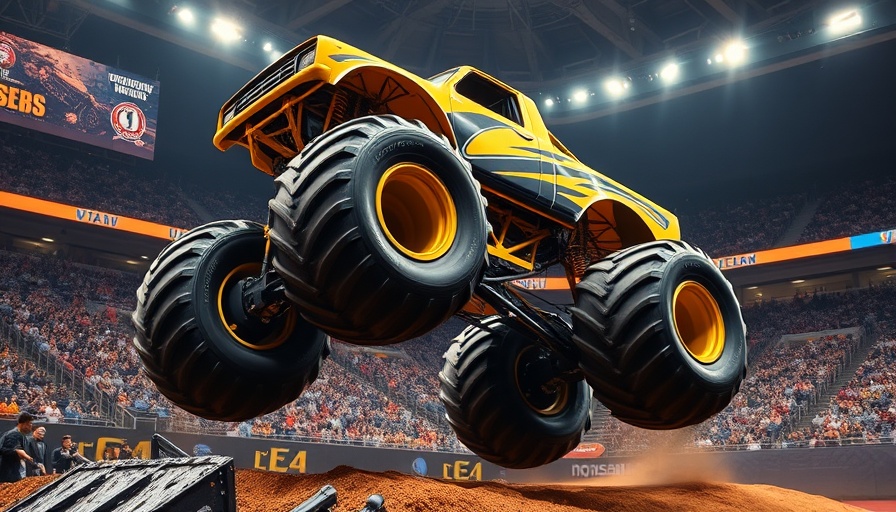 Thrilling monster truck event in Atlanta arena