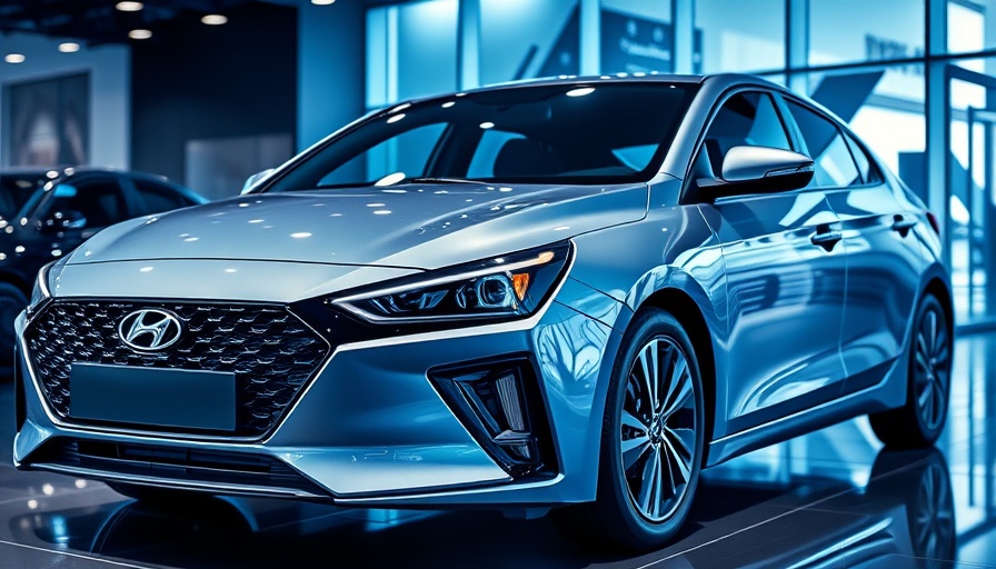 Hyundai Ioniq 6 N with illuminated headlights in showroom.
