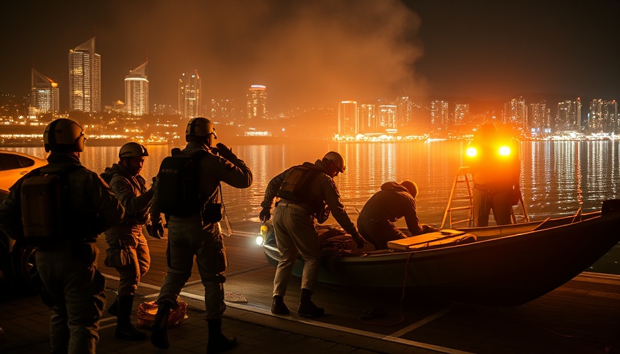 Military and medical personnel conducting a nighttime rescue after Vietnam tourist boat capsizing.