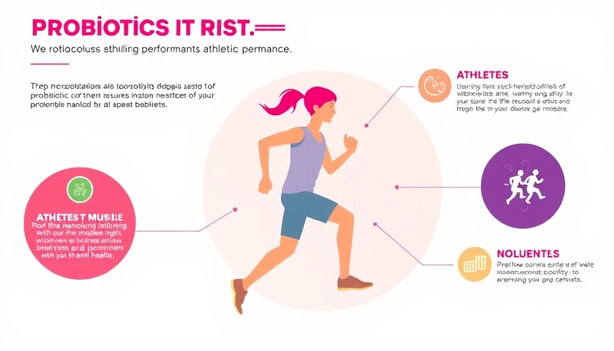 Diagram showing how probiotics can boost athletic performance