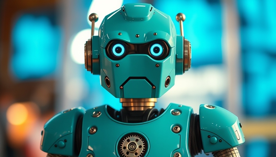Retro robot depicting AI coding assistants data loss, blue background.