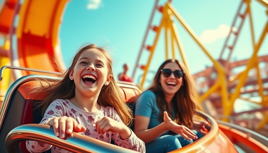 Excited riders enjoying roller coaster at Six Flags Over Georgia.